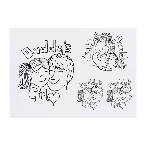 4 x 'Daddy's Girl' Temporary Tattoos - Water Resistant, Skin-Safe,
