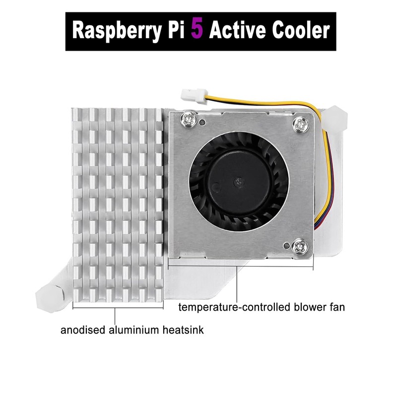 Raspberry Pi Active Cooler with 30mm PWM 4-Pin Cooling Fan