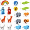 KMTJT Toddlers Wooden Noah's Ark Toy Animal Playset, Baptism Gifts