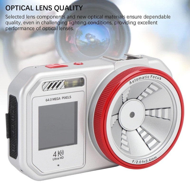 64MP Digital Camera for Vlogging & Photography, 4K Video 18X