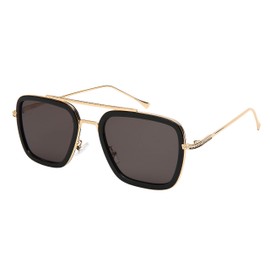 EDGEIWEAR Retro 80s Vintage Square Sunglasses for Men Women 100% UV 400 Protection Flat Lens Double Bridge Design