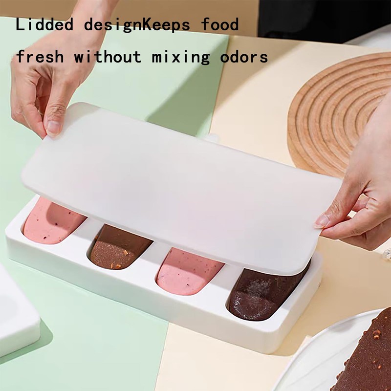 2Pcs Popsicle Molds, Silicone Ice Pop Molds