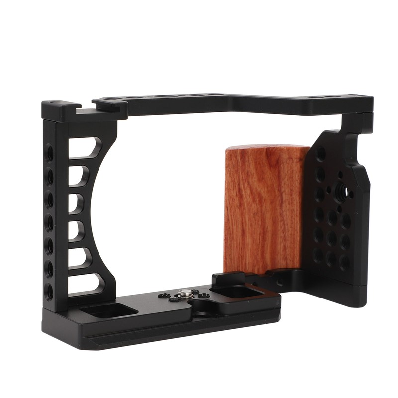 Camera Cage with Wooden Handle for Alpha A7C ILCE 7C