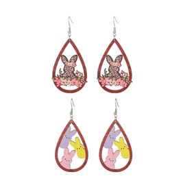 Easter Earrings for Women, Cute Easter Rabbit Rhinestone Pearl Earrings Stud Colorful Eggs Printed Carrot Dangle Earrings for Teen Girls Holiday Jewelry Gifts (Bunny7)