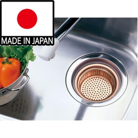 Belca SP-219 Drainage Outlet Garbage Basket for Sinking, Shallow Type 135/145 Dual Use, Diameter 5.7, 5.3 x Height 1.9 inches (14.4, 13.4 x 4.8 cm), Copper Color, Made in Japan