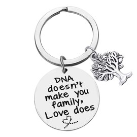 Step Mum Keyring Step Dad Gifts DNA Doesn't Make You Family Love Does Keyring Step Parent Keyring Gifts Mother’s Day Gifts Father’s Day Gifts Adoption Gifts