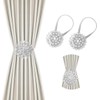 Crystal Flower Curtain Tiebacks, Decorative Curtain Holdback Buckle Clips with
