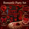 Red Birthday Balloon Set with Heart Foil Balloon - Romantic