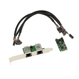 KALEA-INFORMATIQUE M.2 Card 2 Port LAN GIGABIT Ethernet RJ45 for M2 Port Type PCIe, M or B+M Key - Dual Chipset RealtekRTL8111H