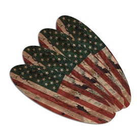 Rustic American USA Flag Distressed Double-Sided Oval Nail File Emery Board Set 4 Pack