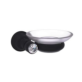 Allied Brass CC-62 Carolina Crystal Collection Wall Mounted Soap Dish, Matte Black