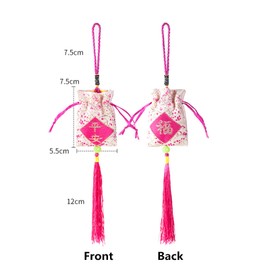 JinYu 5 Chinese Feng Shui Copper Coins and 7 Chinese Sachet Silk Brocade Coin Bags Pouches with Drawstring Jewelry Gift Bag Candy Sachet Pouch Small Chinese Embroidered Organizers Pocket for Women