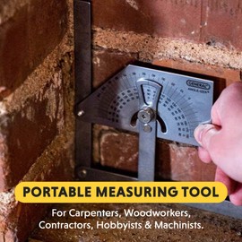 General Tools Protractor and Angle Finder #39, Stainless Steel, Outside, Inside, Sloped Angles, 0° to 180°
