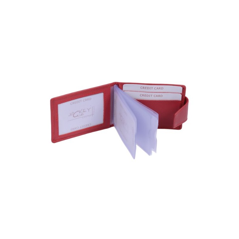 ID card holder LEAS, Genuine Leather, red - ''LEAS Card-Collection''