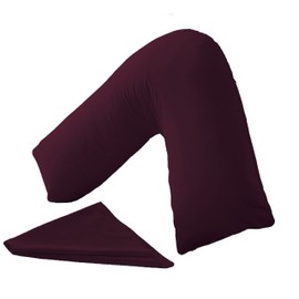 Homefurnishing Plum Hollowfibre V Pillow Back & Neck Support V Shaped Orthopedic Pillow + Pillow Case