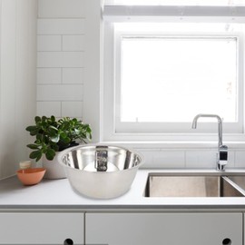 QUINTRA Stainless Steel Thickened Multifunctional Large Basin, Stainless Steel Basin Set, Soup Basin, Stainless Steel Bird Bath, Stove Indian, 2 Litres (B, One Size)