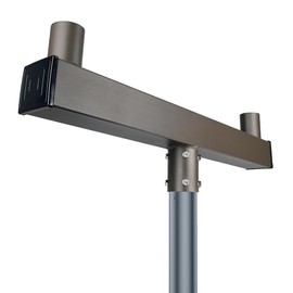 180° Low Profile Bullhorn with 2 Arms, Tenon Adapter for 2-3/8in Slip Fitter LED Shoebox Parking Lot Light, Area Light, Street Light Pole Bracket Square - Dark Bronze