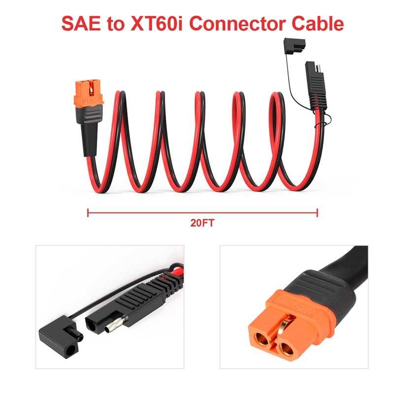 ELFCULB 12AWG XT60i to SAE Adapter Extension Cable with SAE