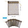 PATIKIL Moon Star Printed Organza Bags, 100 Pcs 4.72x3.5 Inch