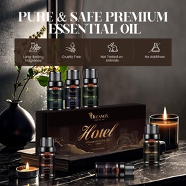 Hotel Diffuser Oils Gift Set, Essential Oils for Diffusers for Home, Luxury Fragrance Oil Set, Candle & Soap Making Scents, Jasmine & Mint, White Tea, My Way, Dream On, Hotel Lobby, Crystallé