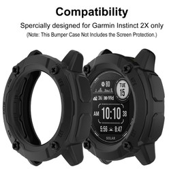 SumRioo Protective Case Cover Compatible with Garmin Instinct 2X, TPU [Shockproof] [Scratch-Resistant] Protective Case Cover Shell for Garmin Instinct 2X, Black
