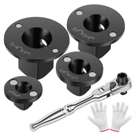4PCS Low Profile Impact Socket Adapter Set for Tight Spaces, Magnetic Drive Ratchet Adapter Set 3/8" to 1/2", 1/4" to 3/8", 1/2" to 3/4",3/4" to 1", Cr-Mo Steel, With 1/4" Ratchet Wrench