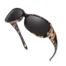 LVIOE Polarised Sunglasses Womens Oversized, Large Frame Butterfly Ladies Sunglasses with UV Protection, Category 3