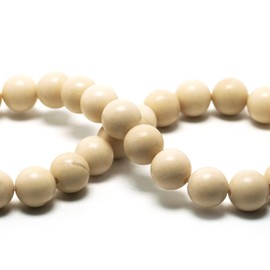 DIQIO Natural Stone Beads - White Sand, 6mm (59-62pcs), Round, Loose Beads for Jewelry Making