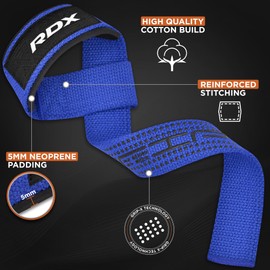 RDX Lifting Straps Strength Training Lifting Straps, 60 cm Long Professional Gym Bodybuilding Deadlift Weight Lifting Accessories, 5 mm Padded Wrist Protection Handle, Fitness Powerlifting Deadlift