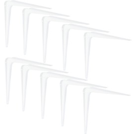 Gedotec Shelf Brackets Metal Shelf Console 150 mm Sheet Steel Console for Wall Shelves Shelf Brackets for Wall Mounting Steel White Coated Pack of 10 Angle Console for Book Shelves & Shelves
