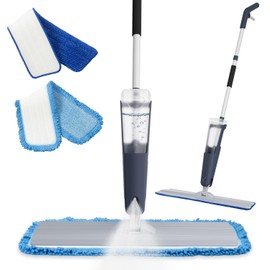 24" Dry mops for Floor Cleaning, Microfiber mop Spray System, Commercial Heavy-Duty Wet mops with 28oz Big Tank, 2 Washable Pads, Restaurant, Lobby, Pool, Factory, Office, Warehouse, Concert, Library