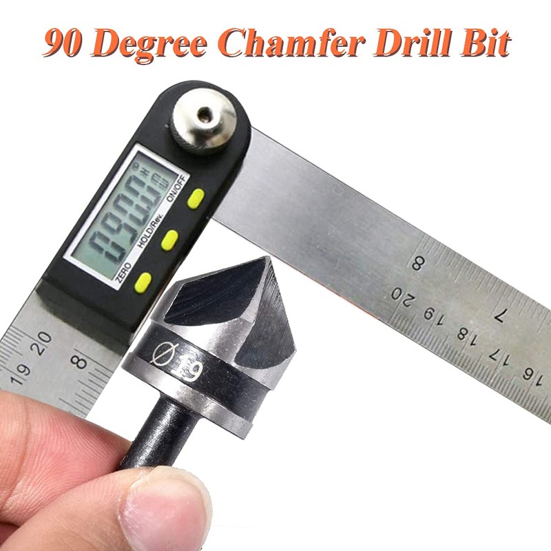 Bestgle 5 Flutes Countersink Chamfer Drill Bits, 90 Degree Chamfering