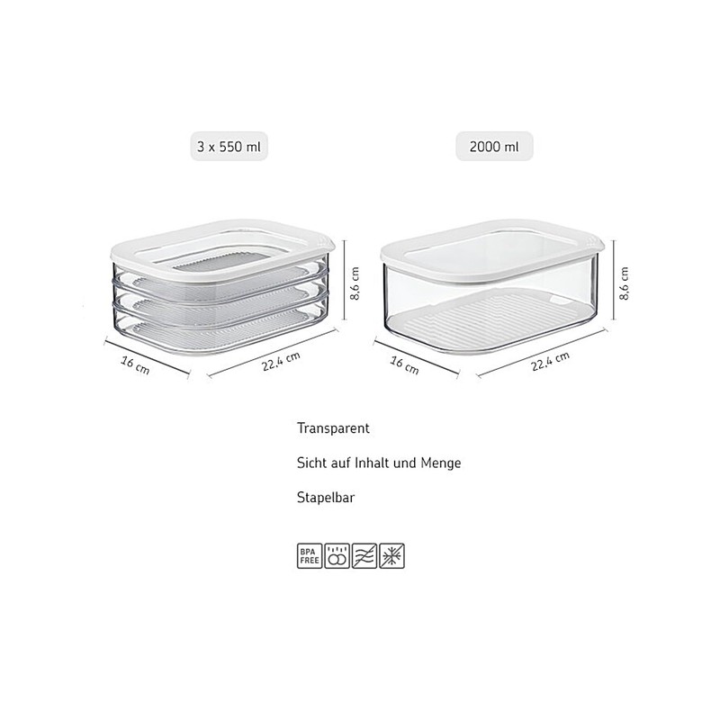 Mepal | Kühlschrankdosen Starter-Set Meat and Cheese | Modula -