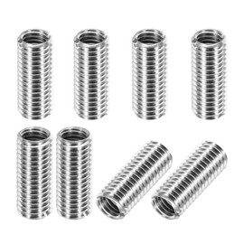 PATIKIL Thread Adapters Sleeve Reducing Nut, 8Pcs M10x1.5 Male to M8x1.25 Female Repairing Insert Nut Screw Reducer Conversion 303 Stainless Steel Fastener 25mm