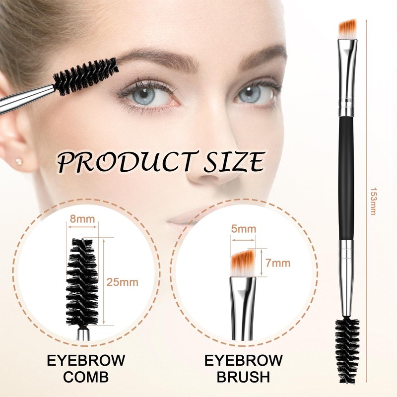 Yoizyfree 6 pcs Duo Eyebrow Brush,Eyelash Brush Mascara Wands Spoolie