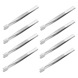 FOMIYES 8pcs Stainless Steel Tweezers for Stamp Collecting Precision Crafting Tools with Non-slip Grip for Scrapbooking Jewelry Making and Diy Crafts