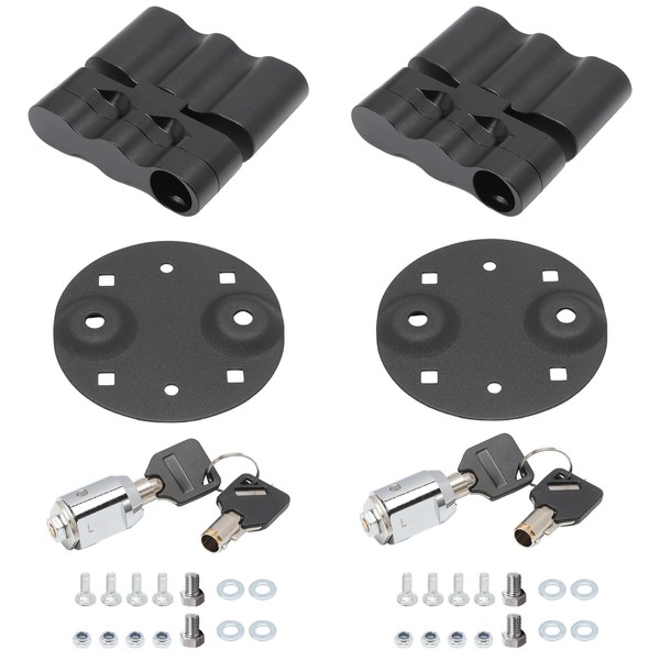RX-LOX-PM Pack Mount Lock 2 Pack, Locking Pack Mount with Backing Plate Base and Keys Compatible with RotopaX Standard Fuel Pack, Water Container, Gasoline Pack, Storage Box