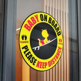 Premium Baby On Board Signs for Car - 2 PCS Pack, 4x4 Inches Baby On Board Sticker, Waterproof & Scratch Resistant Bumper Stickers, Durable & Water Resistant, Easy Slipt Back Peel