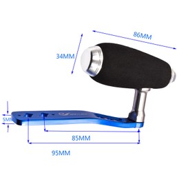 SANLIKE Reel Handle, Power Handle, 3.7 inches (95 mm), Baitcasting, Electric Reel, Hole Diameter 0.2 x 0.3 inches (5 x 8 mm), Left and Right Handle, High Strength, Ultra Lightweight,