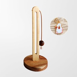 Stroagymoon Wooden Stand Up Paper Towel Roll Holder One-Handed Kitchen Paper Towel Dispenser, with Anti-Slip Weighted Wooden Base Easy Install Easy to Use