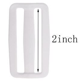 Shapenty Plastic Tri-glide Slides Button Fasteners Adjustable Webbing Triglides Slider Buckle Replacement for Belt Strap Backpack Bags Sewing DIY Craft Accessories, 4PCS (White, 2Inch)