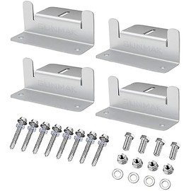 4 Units per Set Solar Panel Mounting Z Brackets, Solar Panel Mounting Brackets Lightweight Aluminum Corrosion-Free for RVs, Trailers, Boats, Yachts, Wall and Other Off Gird Roof
