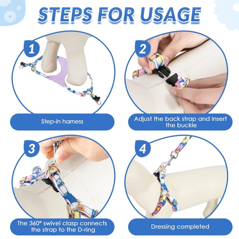 SlowTon Puppy Harness and Leash Set - No Pull Soft