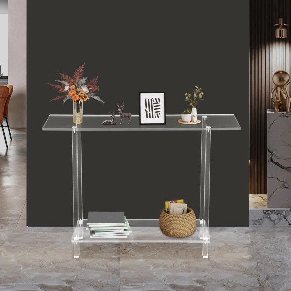 Unbranded Small Entryway Table Acrylic Table Clear Entry Table W/