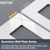[2 Pack] BESTTEN 3-Gang Screwless Wall Plate, USWP4 White Series,
