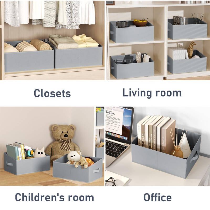 DIMJ Closet Storage Bins 8 Pack - Fabric Storage Baskets