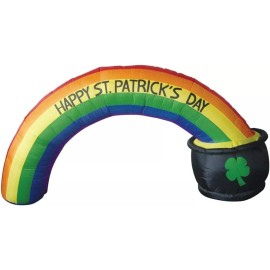 Air Characters 8' Air Blown Inflatable St. Patrick's Day Rainbow Arch With Pot Of Gold Y405
