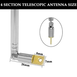 Aifeier ET 2Pcs Telescopic Antenna, 24 Inch Long 4 section Stainless Steel Radio Antenna for Audio, TV Tuners, Radio Receivers, Walkie Talkies