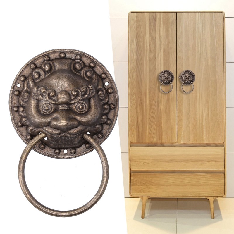 Antique Door Knockers Lion Head Brass Door Pull Retro Door