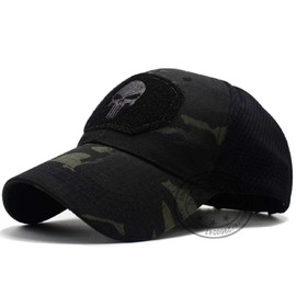 QIANWEIXI Baseball Cap Men's Outdoor Sports Cap Punisher Skull Operator Cap Men Mesh Summer Fitted Tactical Cap Special Force Sniper Swat Hat Space Patch Color: 3, Colour: 3